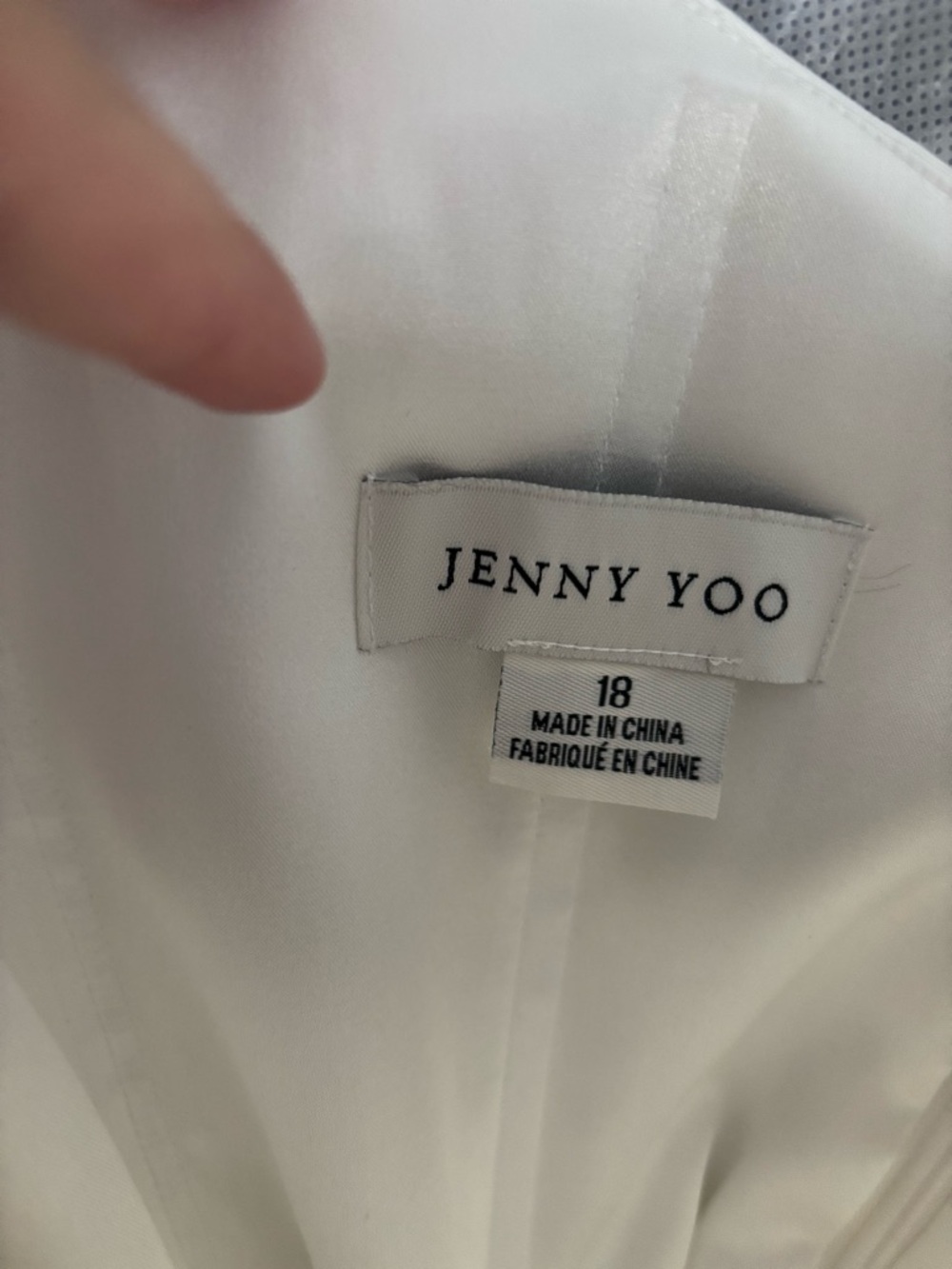 Wedding Gown byJenny Yoo White Off-Shoulder Satin Wedding Dress with Draped Side - Picture 6 of 8